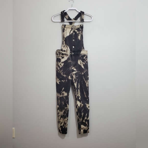 Celebrity Pink Denim - Custom Upcycled Tie Dyed Celebrity Pink Overalls